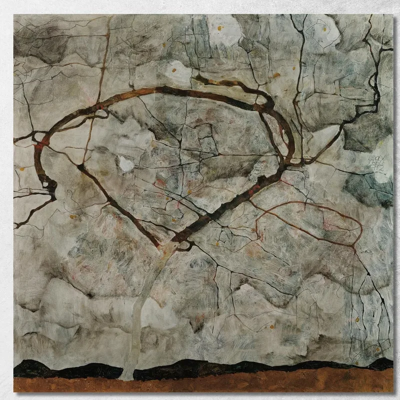 Autumn Tree In Stirred Air (Winter Tree) Egon Schiele canvas print