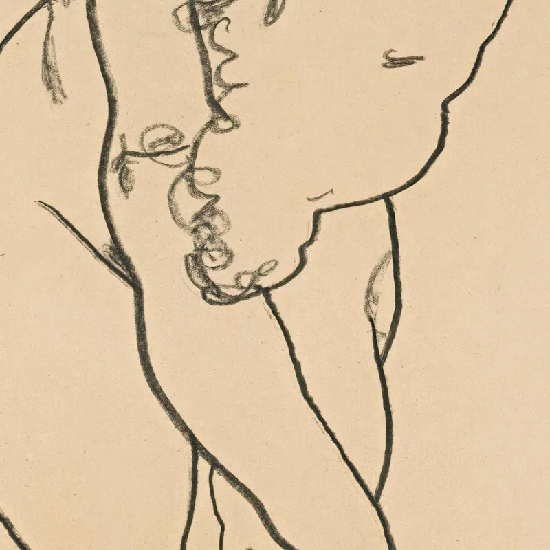 Sich Beugende Frau Mit Gesenktem Kopf Und Gekreuzten Händen Egon Schiele