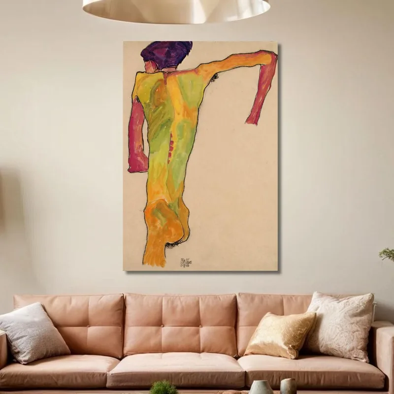 Nu Masculin Se Soutenant Egon Schiele