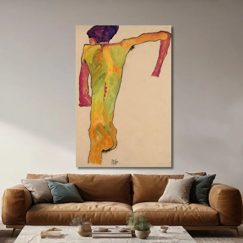 Nu Masculin Se Soutenant Egon Schiele