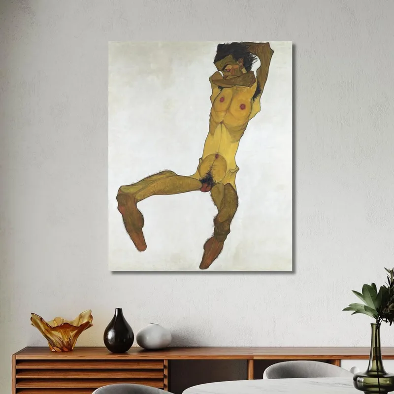 Autorretrato Masculino Desnudo Sentado Egon Schiele