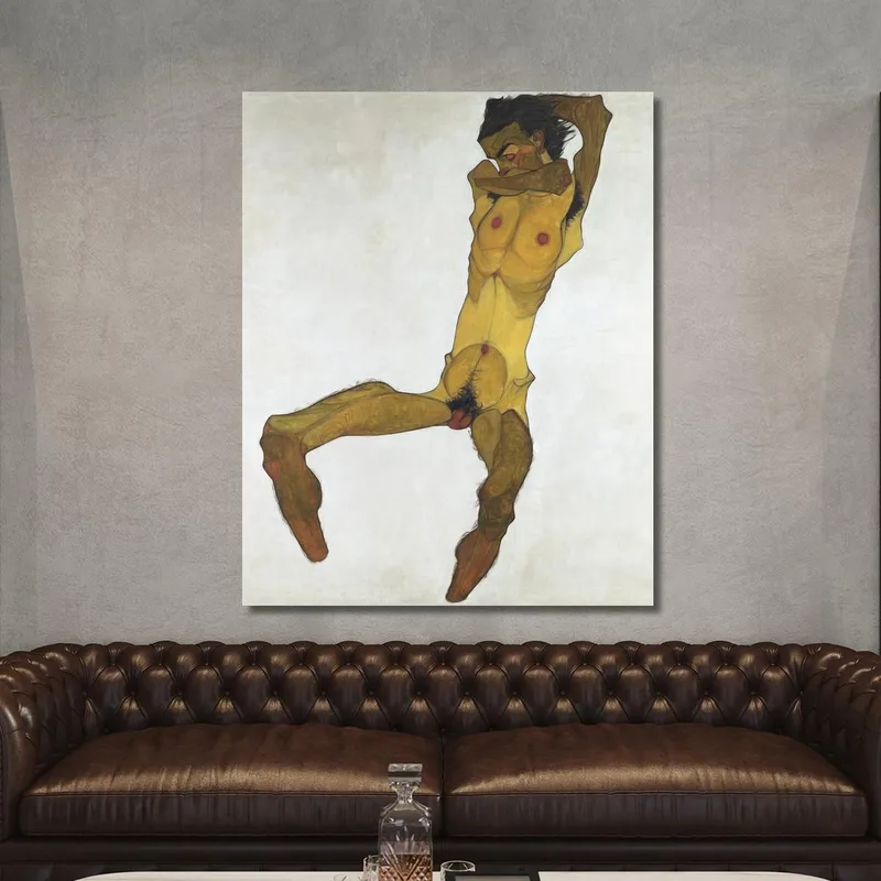 Autorretrato Masculino Desnudo Sentado Egon Schiele
