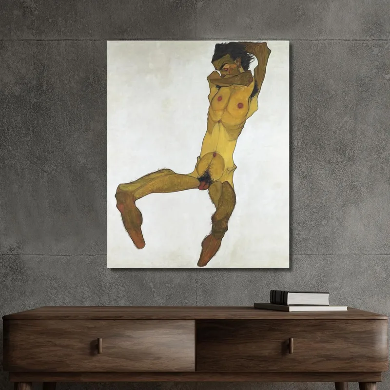 Autorretrato Masculino Desnudo Sentado Egon Schiele