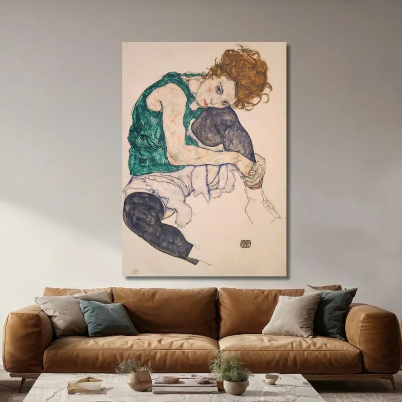 Donna Seduta Con Le Gambe Piegate (Adele Herms) Egon Schiele