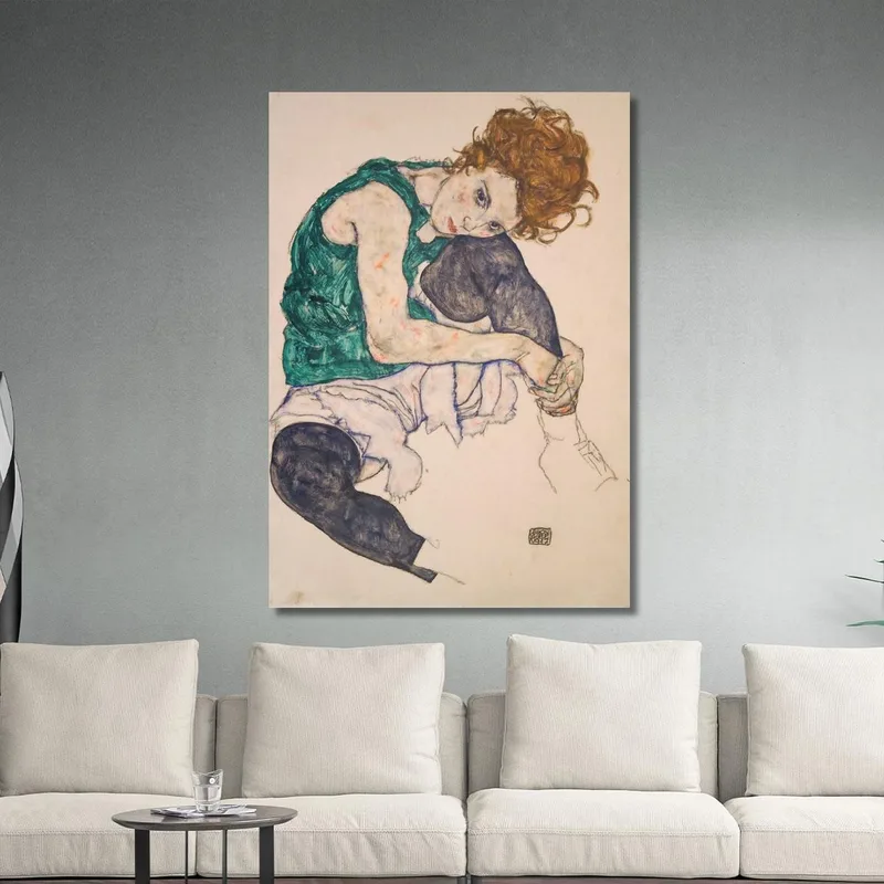 Donna Seduta Con Le Gambe Piegate (Adele Herms) Egon Schiele