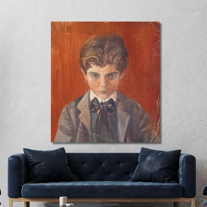 Autoportrait Sur Fond Rouge Egon Schiele