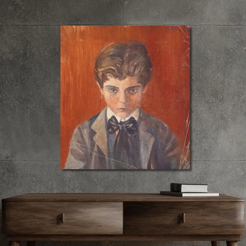 Autoportrait Sur Fond Rouge Egon Schiele