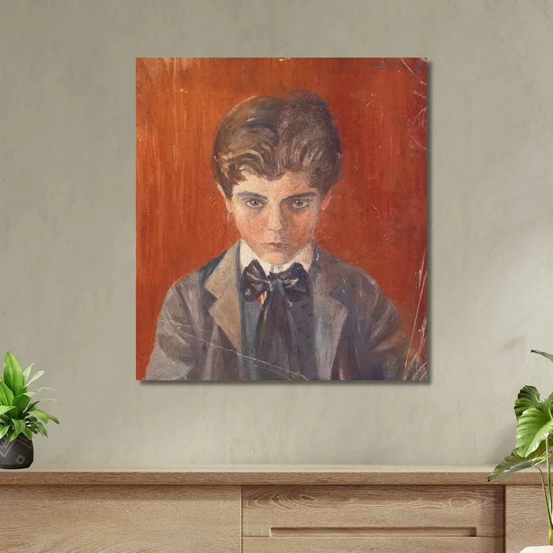 Autoportrait Sur Fond Rouge Egon Schiele
