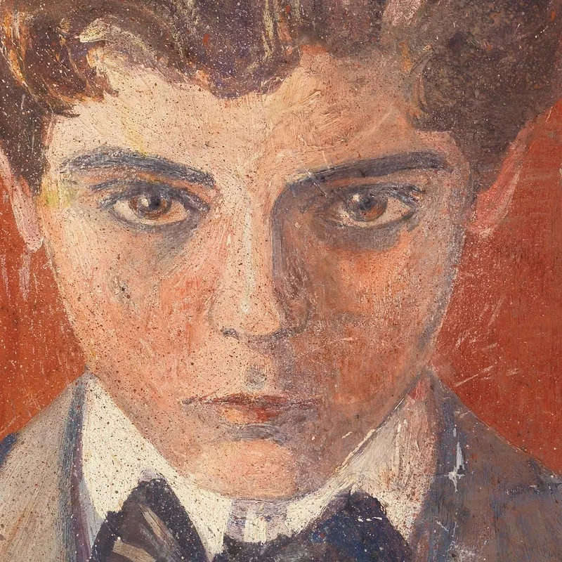Autoportrait Sur Fond Rouge Egon Schiele