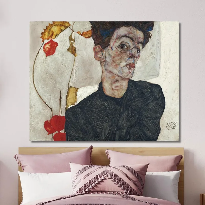 Autoportrait Avec Plante De Lanterne Chinoise Egon Schiele
