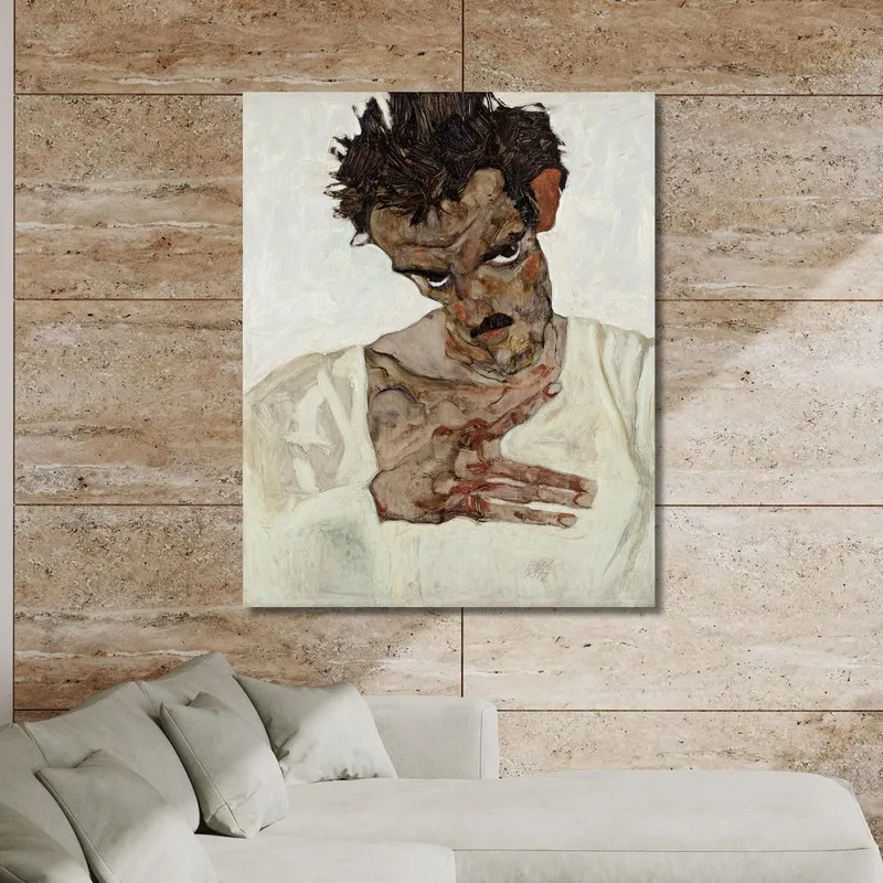 Autoportrait Avec Tête Baissée Egon Schiele