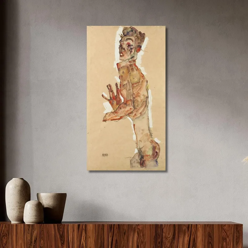 Autorretrato Con Dedos Extendidos Egon Schiele