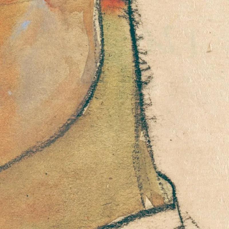Autoportrait En Chemise Rayée Egon Schiele