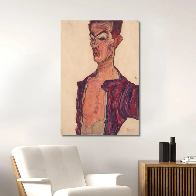 Autoportrait Grimaçant Egon Schiele