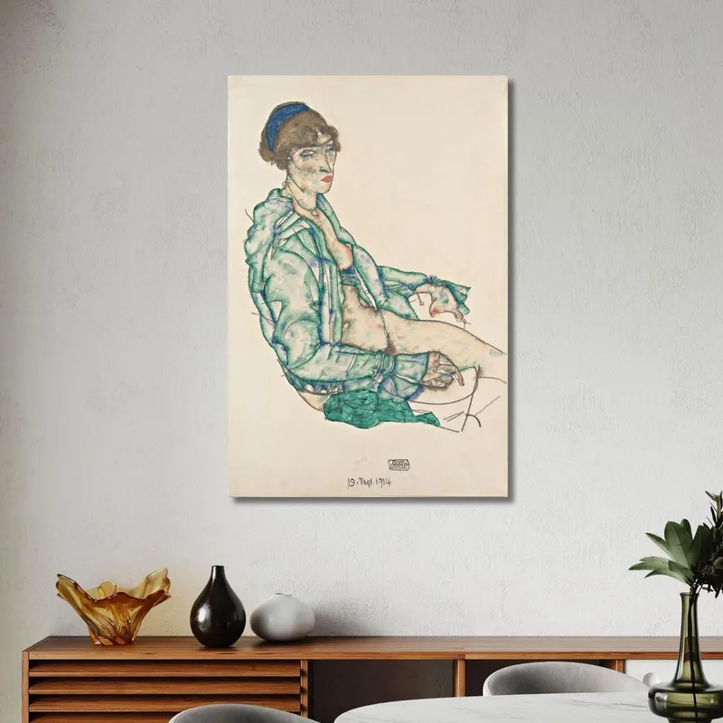 Seminudo Seduto Con Fascia Per Capelli Blu Egon Schiele