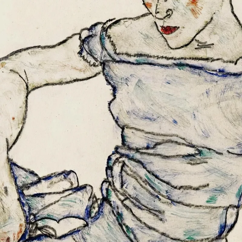 Femme Assise Avec Des Bas Violets Egon Schiele