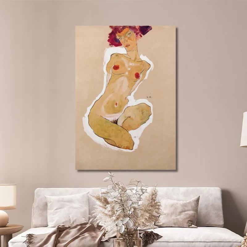 Nudo Femminile Accovacciato Egon Schiele