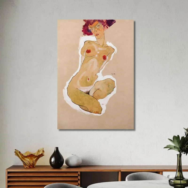 Nudo Femminile Accovacciato Egon Schiele