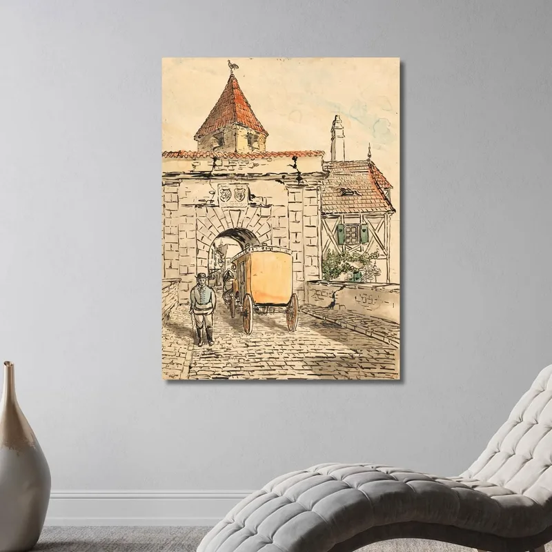 Porta Della Città Con Carrozza (Lavoro Scolastico) Egon Schiele