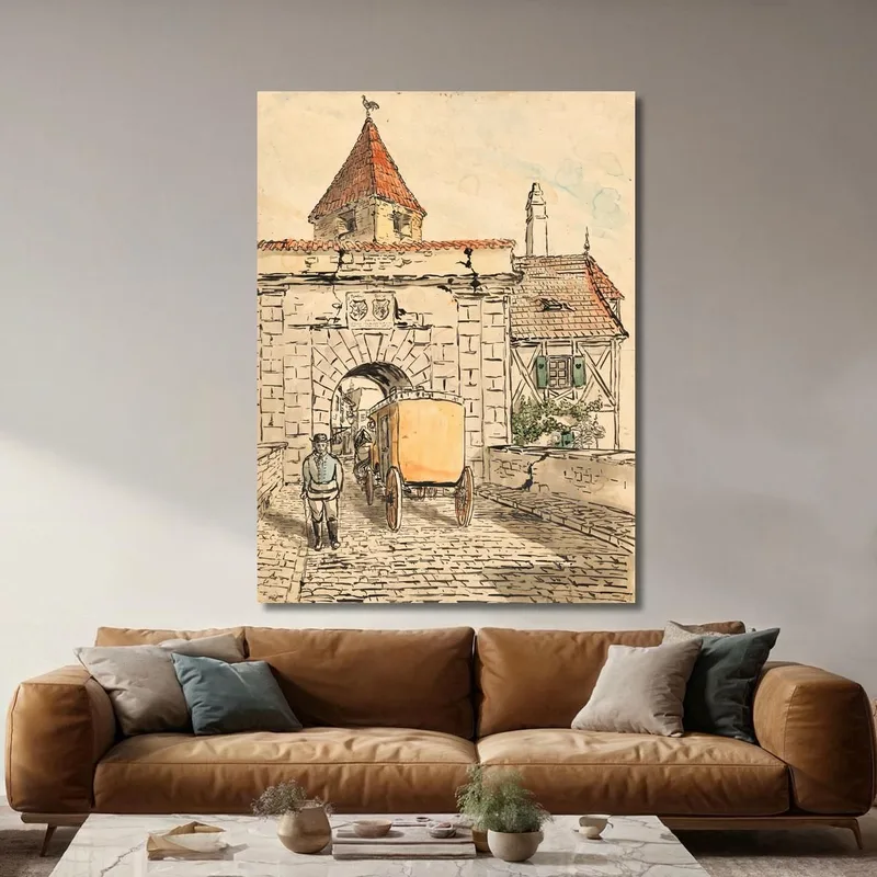Porta Della Città Con Carrozza (Lavoro Scolastico) Egon Schiele