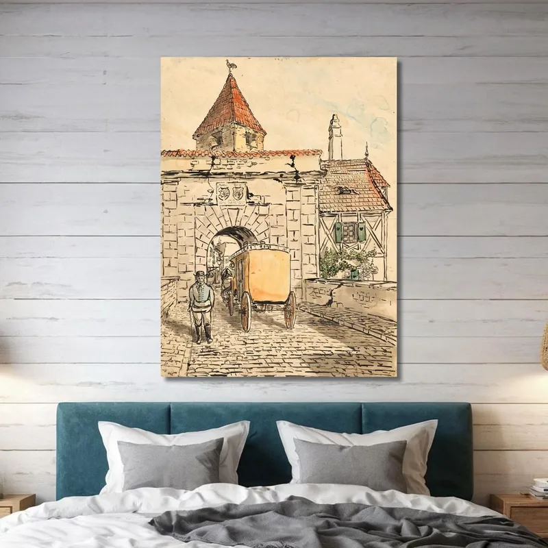 Porta Della Città Con Carrozza (Lavoro Scolastico) Egon Schiele