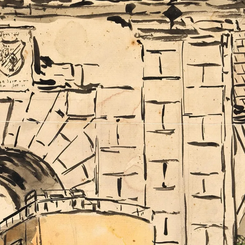 Porta Della Città Con Carrozza (Lavoro Scolastico) Egon Schiele