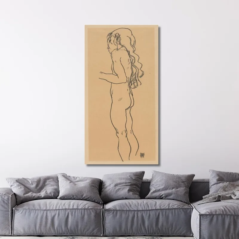 Ragazza Nuda In Piedi Rivolta A Sinistra Egon Schiele