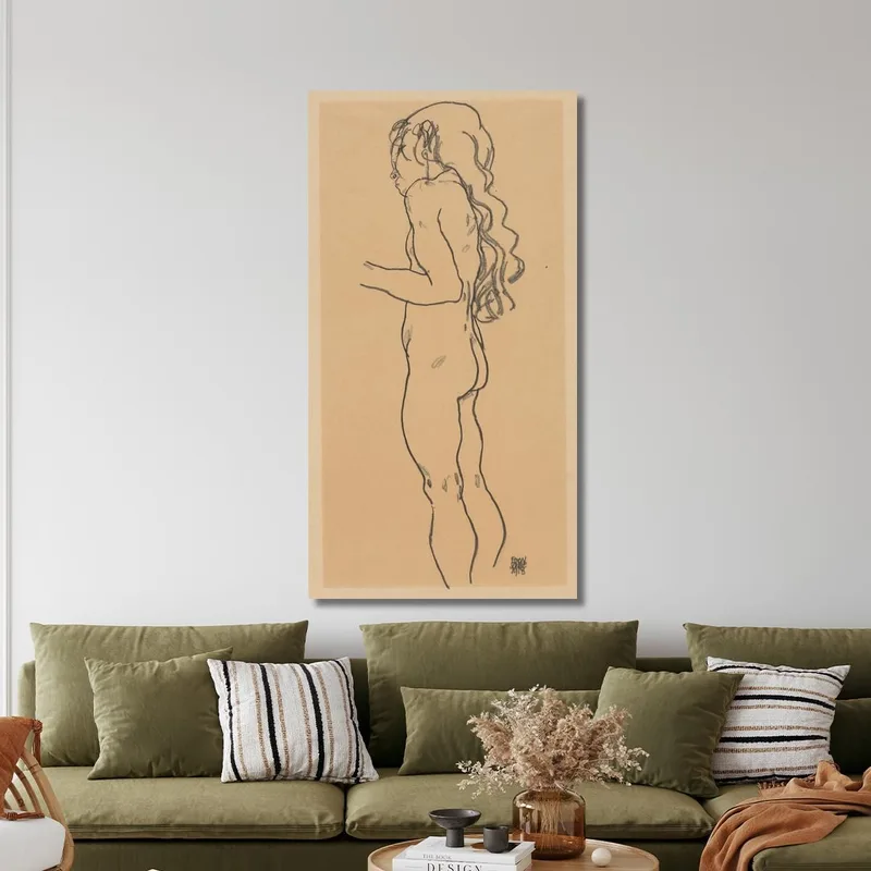 Ragazza Nuda In Piedi Rivolta A Sinistra Egon Schiele