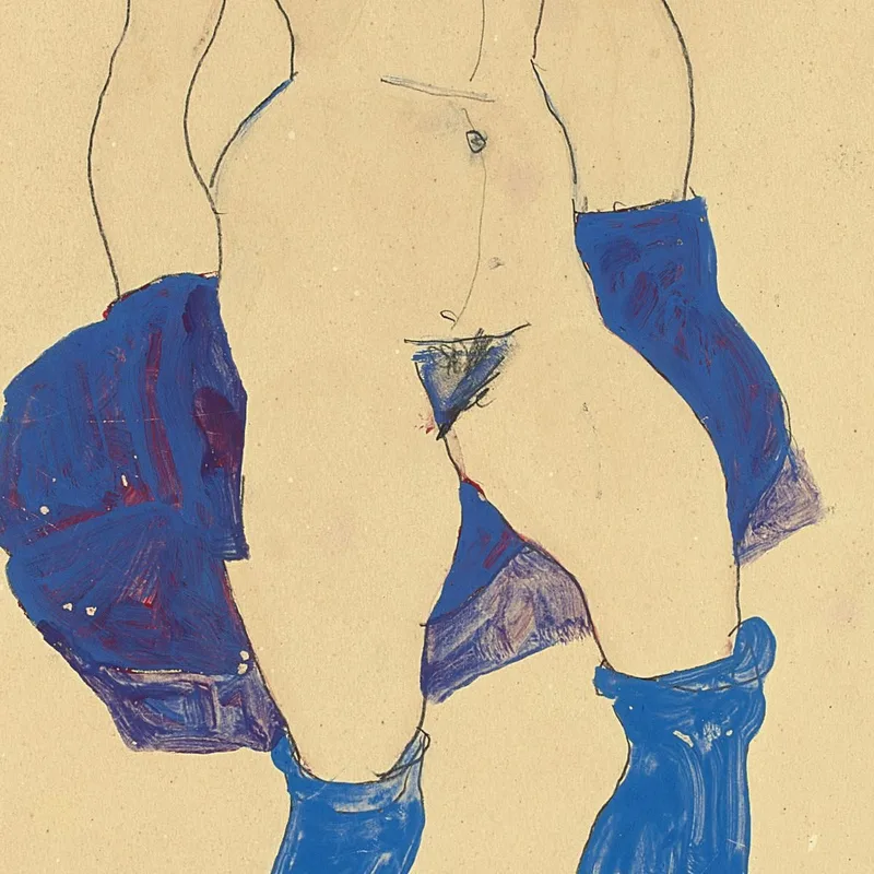 Stehende Frau Mit Schuhen Und Strümpfen Egon Schiele