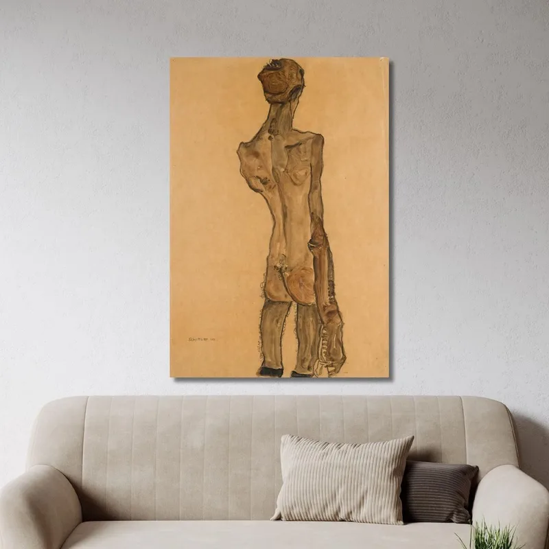 Stehender Männlicher Rückenakt Egon Schiele