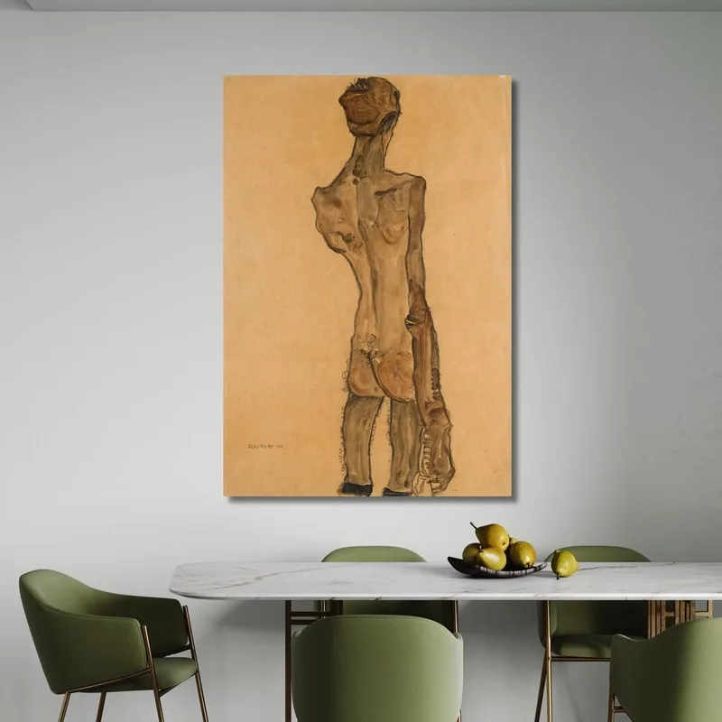 Stehender Männlicher Rückenakt Egon Schiele