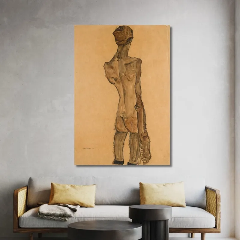 Stehender Männlicher Rückenakt Egon Schiele