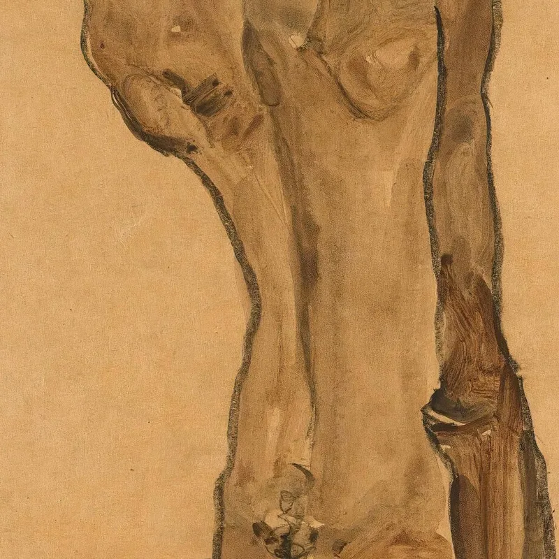 Stehender Männlicher Rückenakt Egon Schiele