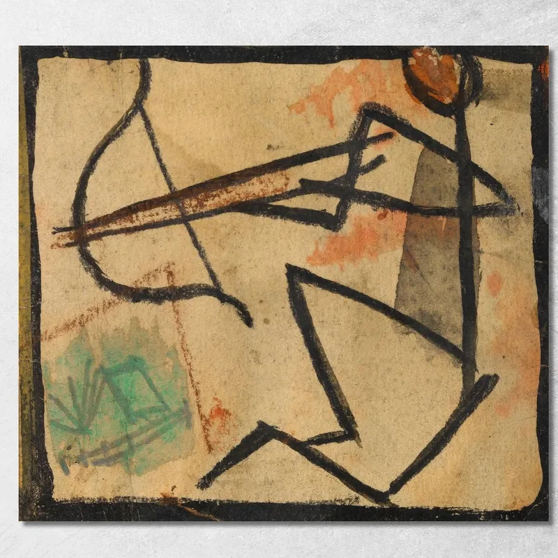 Omino Con Arco E Freccia Egon Schiele quadro stampa su tela
