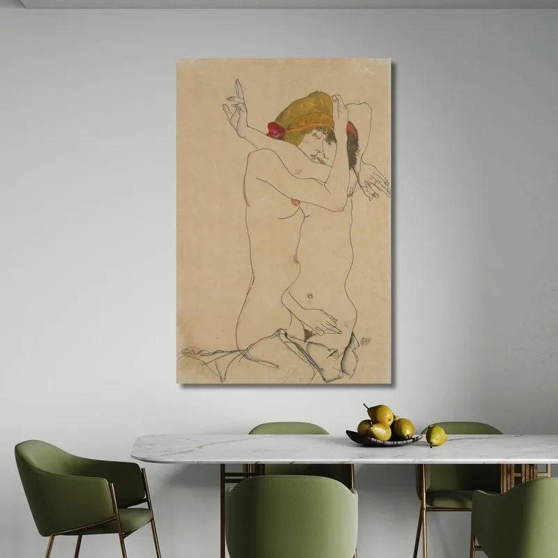 Two Women Embracing Egon Schiele