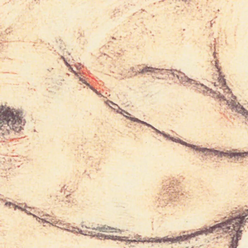 Nudo Femminile Con Asciugamano Giallo Egon Schiele