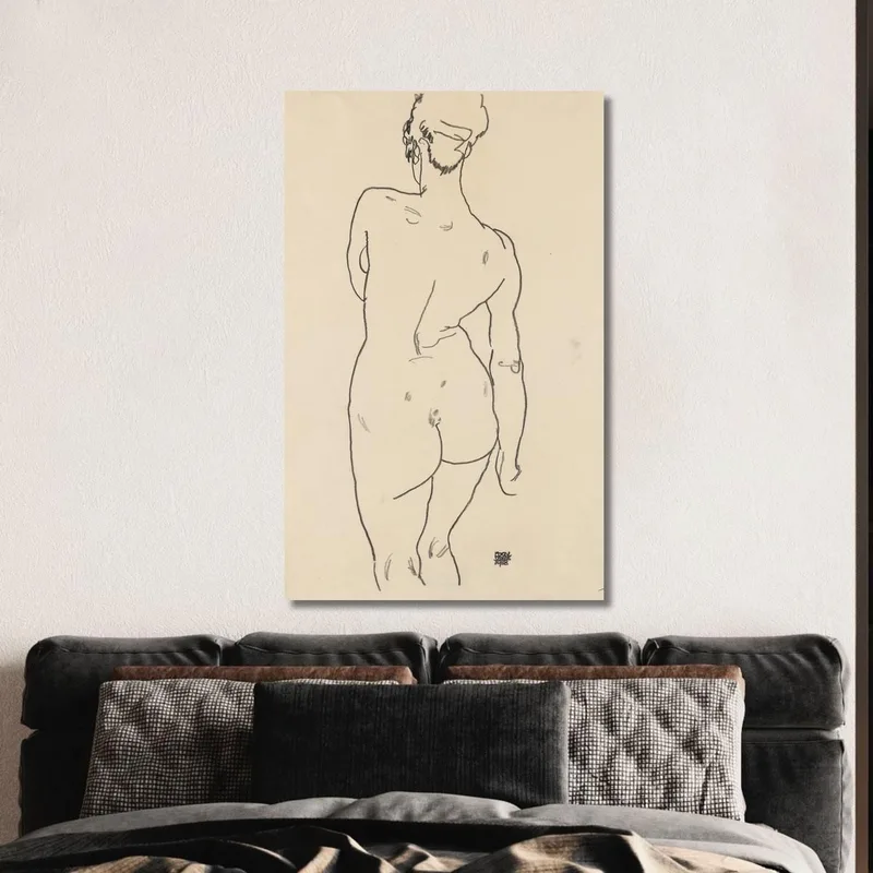 Desnudo Femenino De Espaldas Egon Schiele