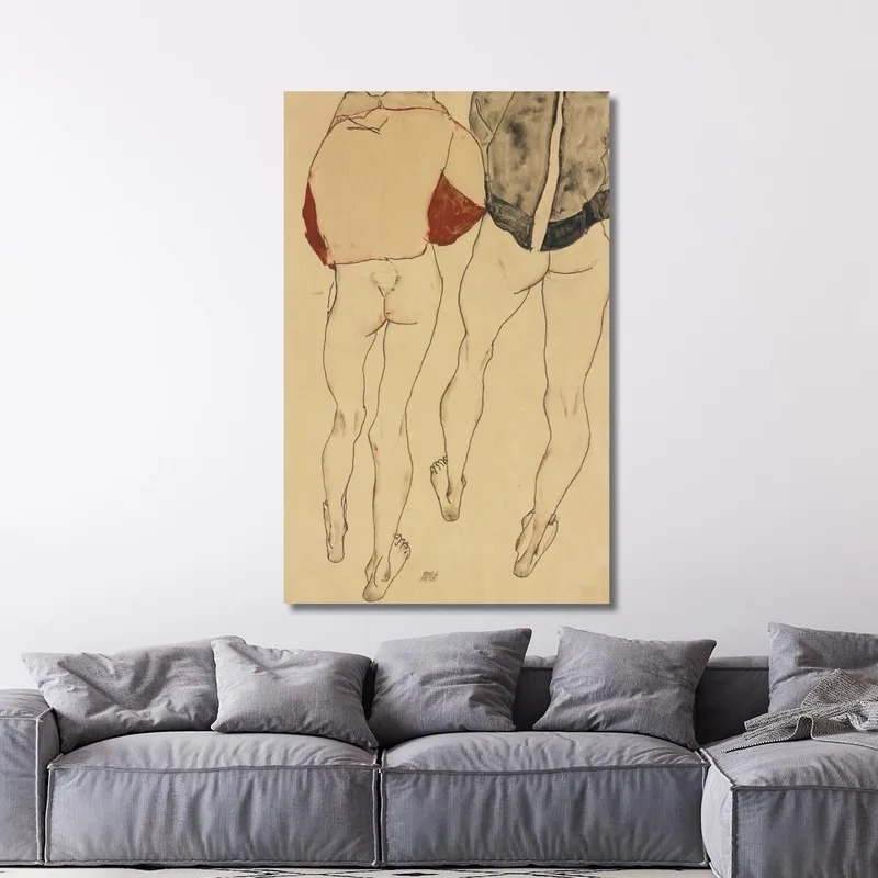 Due Seminudie Femminili In Piedi Egon Schiele