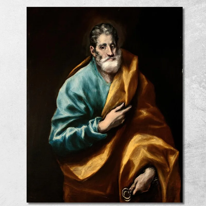 Apóstol San Pedro El Greco (Domenikos Theotokopoulos) cuadro en lienzo