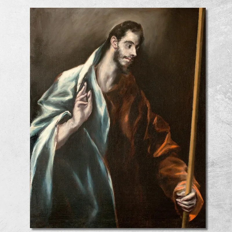 Apóstol Santo Tomás El Greco (Domenikos Theotokopoulos) cuadro en lienzo