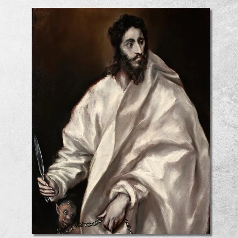 Apóstol San Bartolomé El Greco (Domenikos Theotokopoulos) cuadro en lienzo