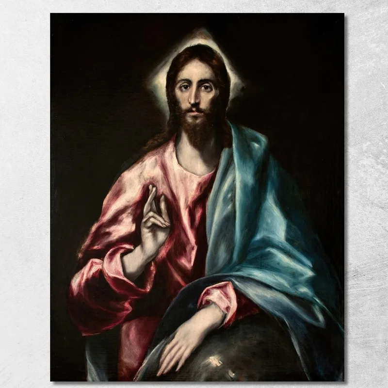 Cristo Salvador El Greco (Domenikos Theotokopoulos) cuadro en lienzo