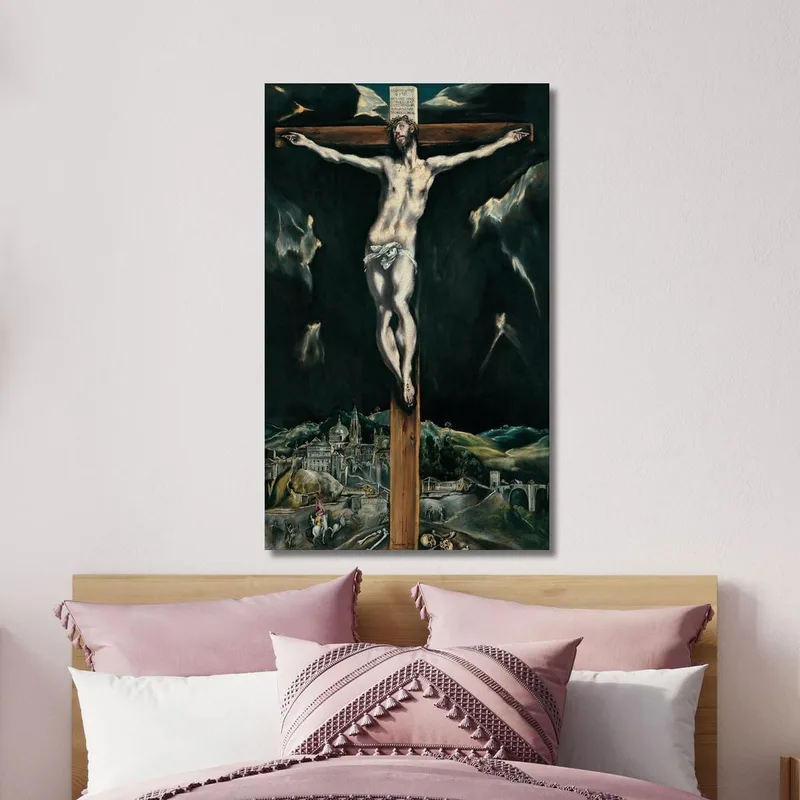 Cristo Crucificado Con Toledo Al Fondo El Greco (Domenikos Theotokopoulos)