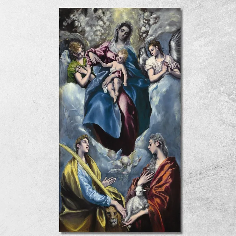 La Virgen Y El Niño Con Santa Martina Y Santa Inés El Greco (Domenikos Theotokopoulos) cuadro en lienzo