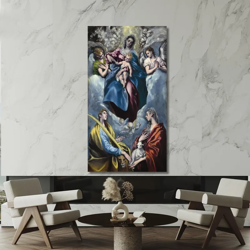 La Virgen Y El Niño Con Santa Martina Y Santa Inés El Greco (Domenikos Theotokopoulos)