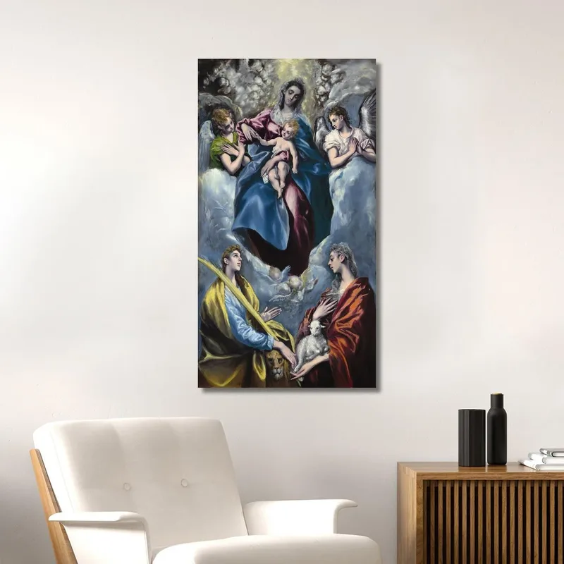 La Virgen Y El Niño Con Santa Martina Y Santa Inés El Greco (Domenikos Theotokopoulos)