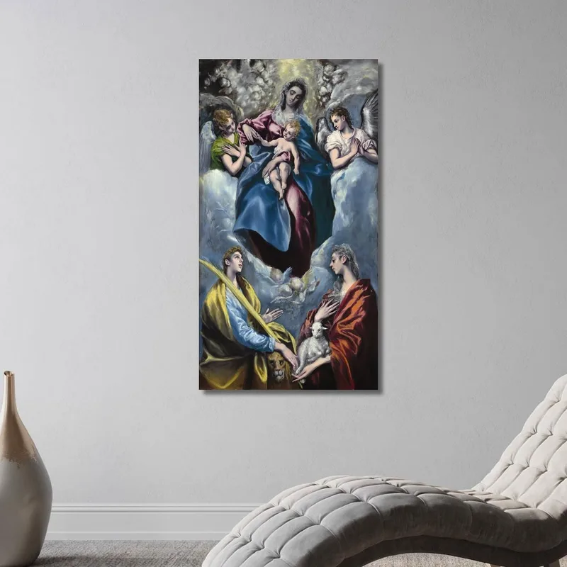 La Virgen Y El Niño Con Santa Martina Y Santa Inés El Greco (Domenikos Theotokopoulos)