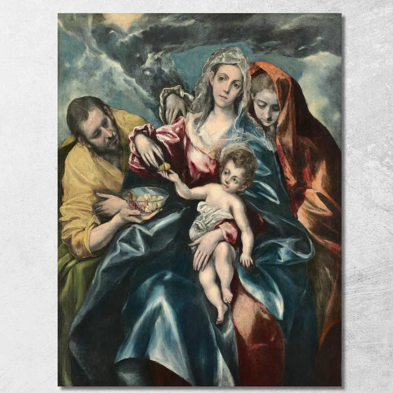 La Sacra Famiglia Con Maria Maddalena El Greco (Domenikos Theotokopoulos) quadro stampa su tela