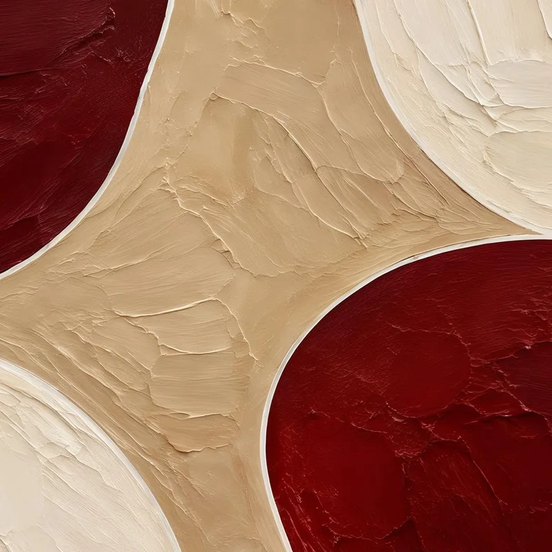 Rote und Creme Abstrakte Formation modernes wandbild