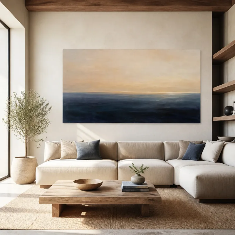 Canvas wall art sunset ocean horizon